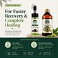 Anti-acne kit with face wash and syrup on a wooden platform, featuring Ayurvedic products.